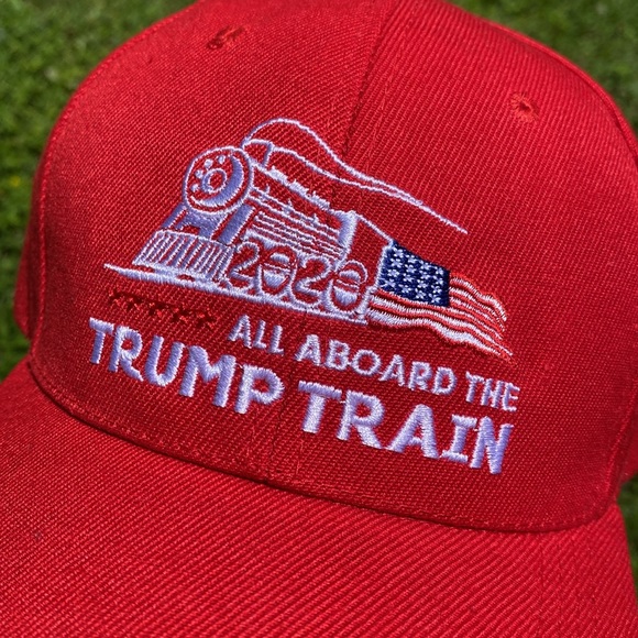 NOS All aboard the Trump Train 2020 hat full 6 panel adjustable back strap cap - Picture 6 of 8